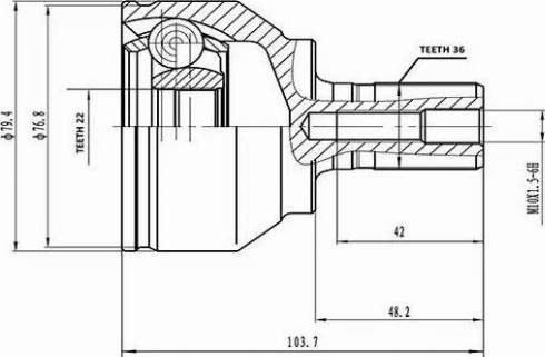 Aywiparts AW1510105 - Каре комплект, полуоска vvparts.bg