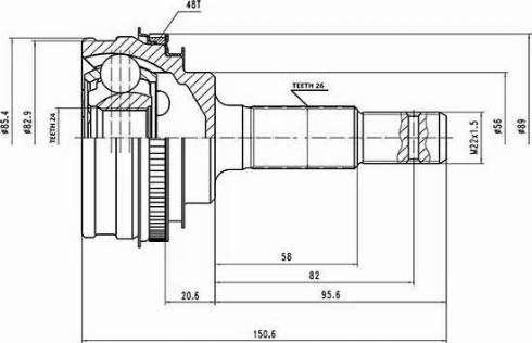 Aywiparts AW1510108A - Каре комплект, полуоска vvparts.bg