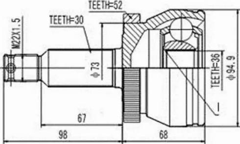 Aywiparts AW1510131A - Каре комплект, полуоска vvparts.bg