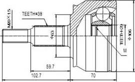 Aywiparts AW1510128 - Каре комплект, полуоска vvparts.bg