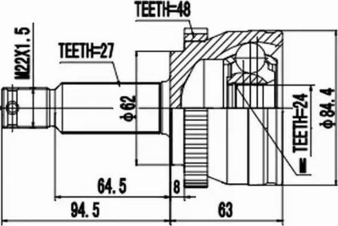 Aywiparts AW1510370A - Каре комплект, полуоска vvparts.bg