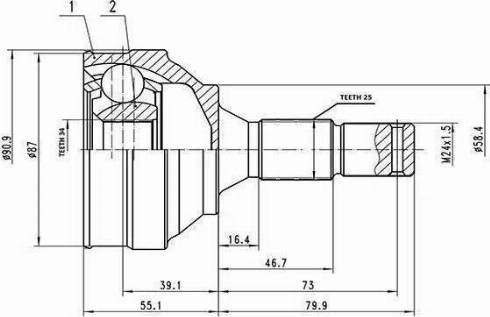 Aywiparts AW1510782 - Каре комплект, полуоска vvparts.bg