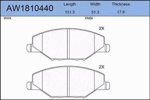 Aywiparts AW1810440 - Комплект спирачно феродо, дискови спирачки vvparts.bg