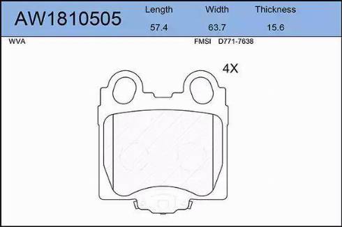 Aywiparts AW1810505 - Комплект спирачно феродо, дискови спирачки vvparts.bg