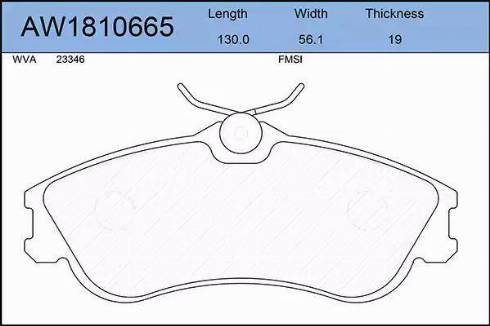 Aywiparts AW1810665 - Комплект спирачно феродо, дискови спирачки vvparts.bg