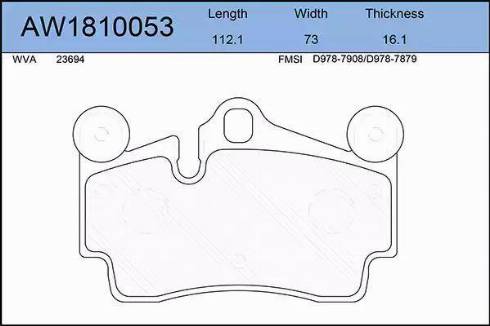 Aywiparts AW1810053 - Комплект спирачно феродо, дискови спирачки vvparts.bg