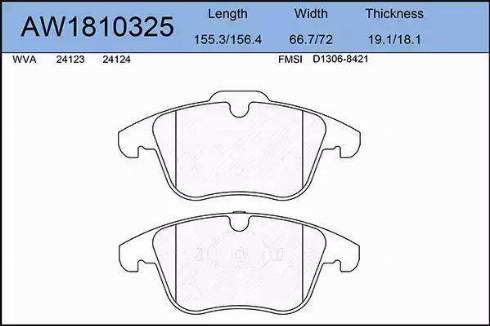 Aywiparts AW1810325 - Комплект спирачно феродо, дискови спирачки vvparts.bg