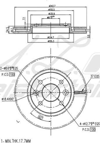 A.Z. Meisterteile AZMT-44-024-1922 - Спирачен диск vvparts.bg