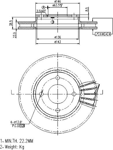 A.Z. Meisterteile AZMT-44-024-1443 - Спирачен диск vvparts.bg