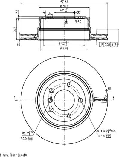 A.Z. Meisterteile AZMT-44-024-1404 - Спирачен диск vvparts.bg