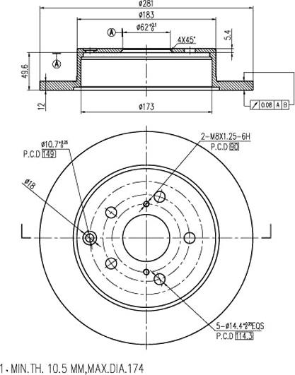 A.Z. Meisterteile AZMT-44-024-1403 - Спирачен диск vvparts.bg