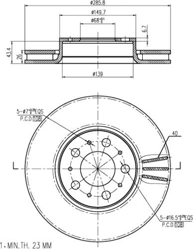 A.Z. Meisterteile AZMT-44-024-1096 - Спирачен диск vvparts.bg