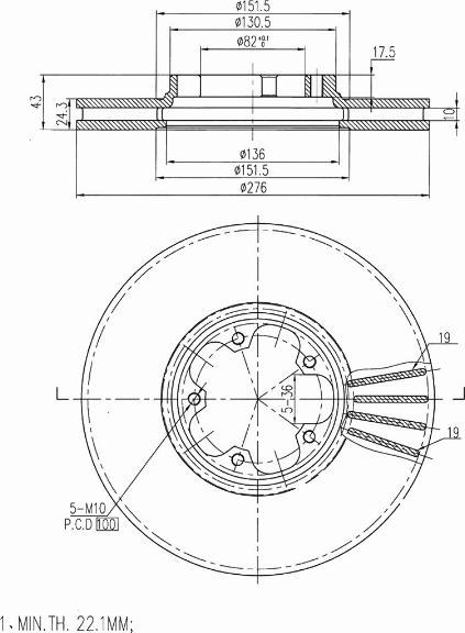 A.Z. Meisterteile AZMT-44-024-1059 - Спирачен диск vvparts.bg