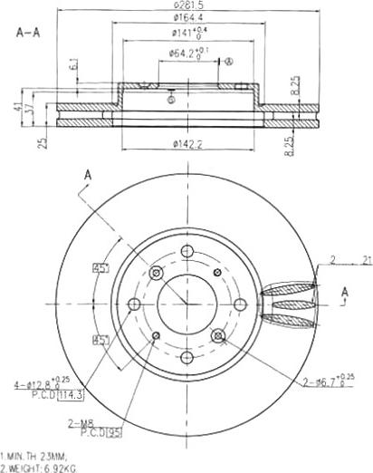 A.Z. Meisterteile AZMT-44-024-1064 - Спирачен диск vvparts.bg