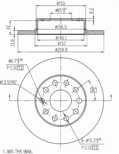 A.Z. Meisterteile AZMT-44-024-1167 - Спирачен диск vvparts.bg