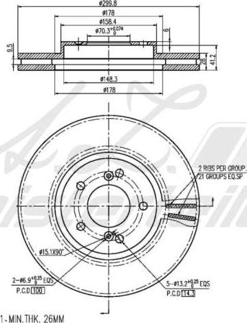 A.Z. Meisterteile AZMT-44-024-1890 - Спирачен диск vvparts.bg