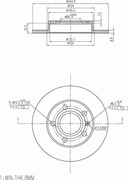 A.Z. Meisterteile AZMT-44-024-1362 - Спирачен диск vvparts.bg