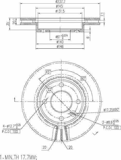 A.Z. Meisterteile AZMT-44-024-1294 - Спирачен диск vvparts.bg