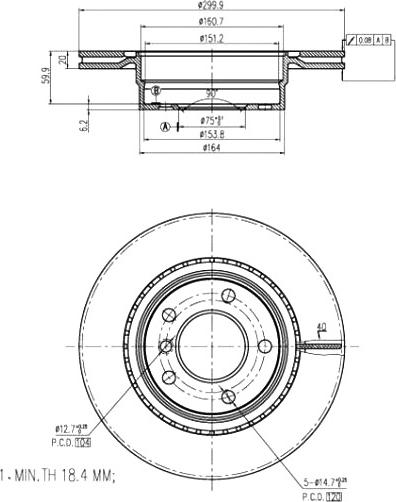 A.Z. Meisterteile AZMT-44-024-1274 - Спирачен диск vvparts.bg