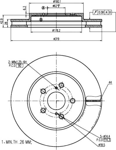 A.Z. Meisterteile AZMT-44-024-1271 - Спирачен диск vvparts.bg