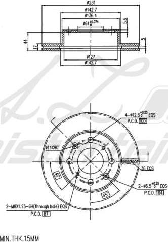 A.Z. Meisterteile AZMT-44-024-2165 - Спирачен диск vvparts.bg