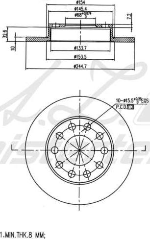 A.Z. Meisterteile AZMT-44-024-2184 - Спирачен диск vvparts.bg