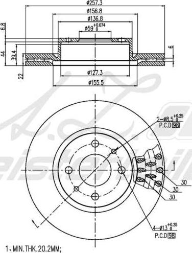 A.Z. Meisterteile AZMT-44-024-2137 - Спирачен диск vvparts.bg