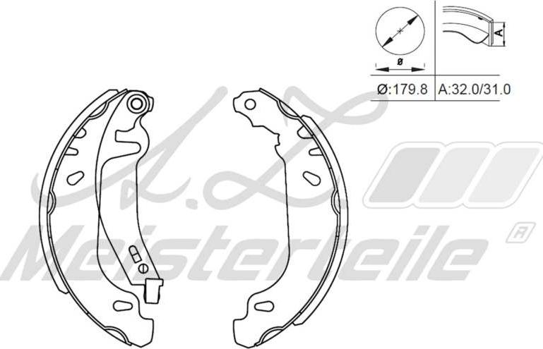 A.Z. Meisterteile AZMT-44-026-1124 - Комплект спирачна челюст vvparts.bg