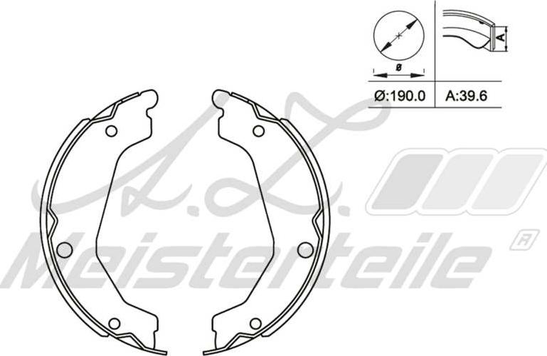 A.Z. Meisterteile AZMT-44-026-1334 - Комплект спирачна челюст vvparts.bg