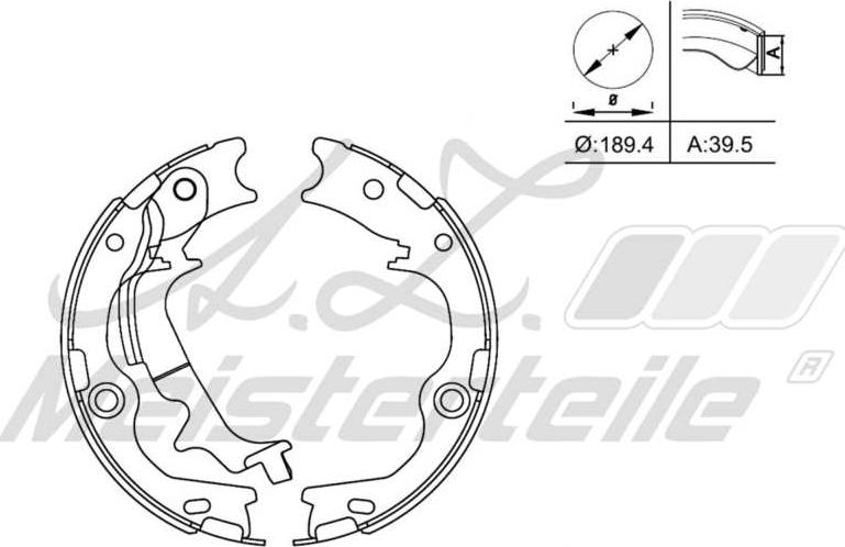 A.Z. Meisterteile AZMT-44-026-1370 - Комплект спирачна челюст vvparts.bg