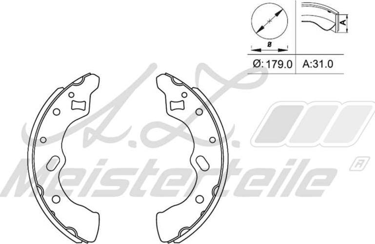 A.Z. Meisterteile AZMT-44-026-1225 - Комплект спирачна челюст vvparts.bg