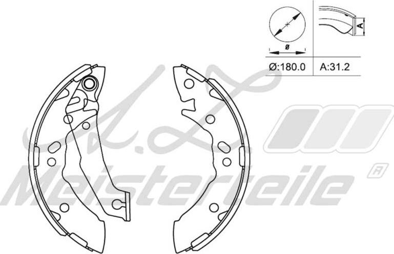 A.Z. Meisterteile AZMT-44-026-1223 - Комплект спирачна челюст vvparts.bg