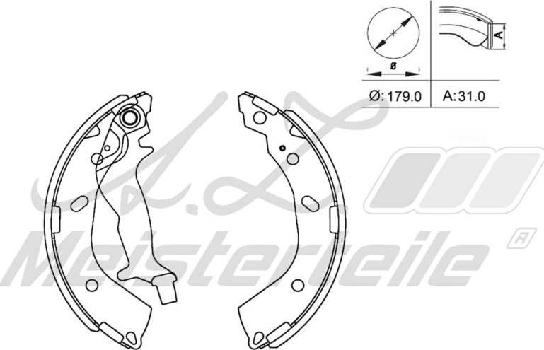 A.Z. Meisterteile AZMT-44-026-1273 - Комплект спирачна челюст vvparts.bg