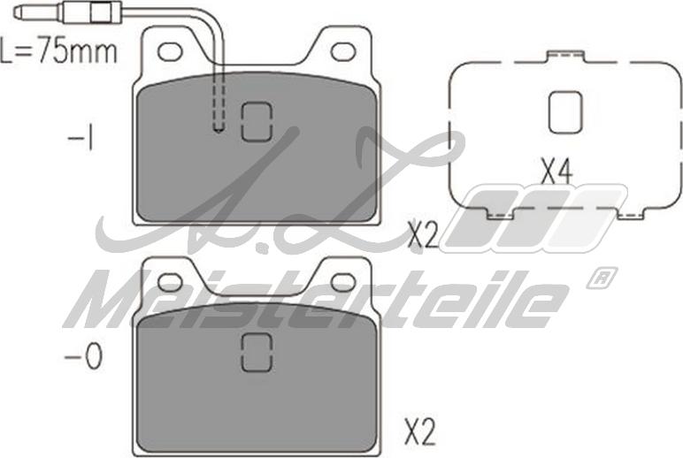 A.Z. Meisterteile AZMT-44-022-1919 - Комплект спирачно феродо, дискови спирачки vvparts.bg