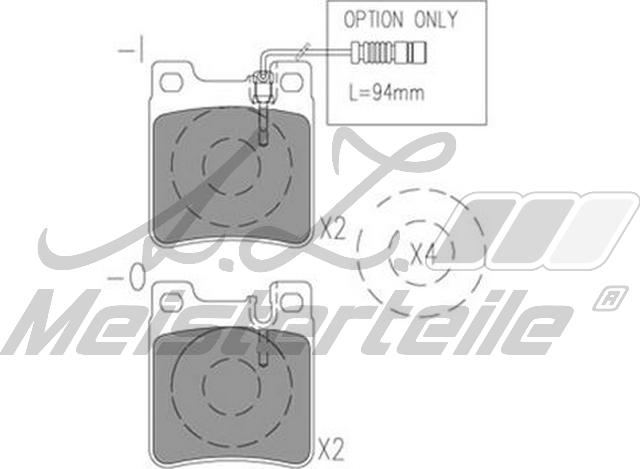 A.Z. Meisterteile AZMT-44-022-1564 - Комплект спирачно феродо, дискови спирачки vvparts.bg