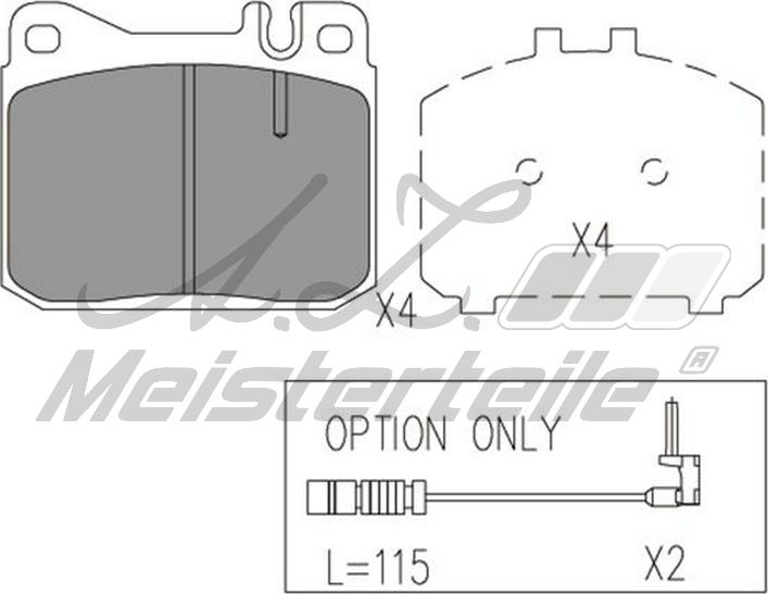 A.Z. Meisterteile AZMT-44-022-1582 - Комплект спирачно феродо, дискови спирачки vvparts.bg