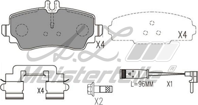 A.Z. Meisterteile AZMT-44-022-1578 - Комплект спирачно феродо, дискови спирачки vvparts.bg