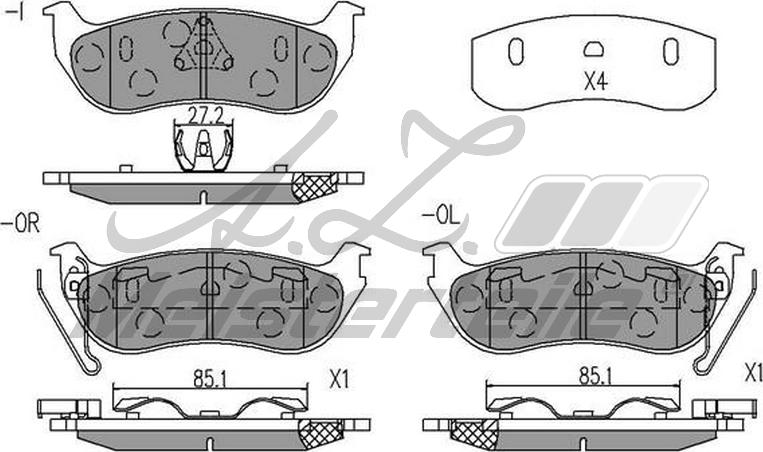 A.Z. Meisterteile AZMT-44-022-1656 - Комплект спирачно феродо, дискови спирачки vvparts.bg