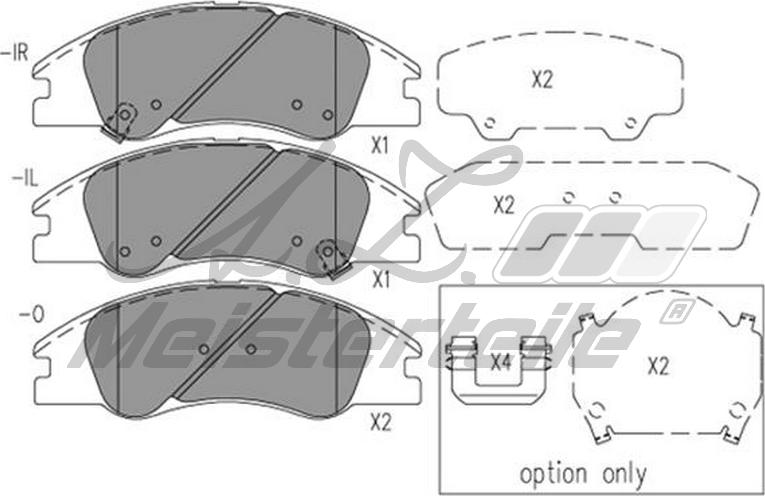 A.Z. Meisterteile AZMT-44-022-1657 - Комплект спирачно феродо, дискови спирачки vvparts.bg