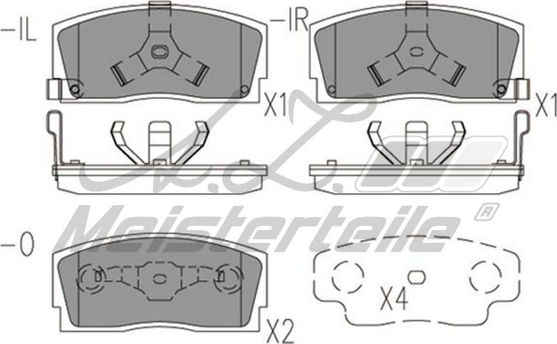 A.Z. Meisterteile AZMT-44-022-1611 - Комплект спирачно феродо, дискови спирачки vvparts.bg