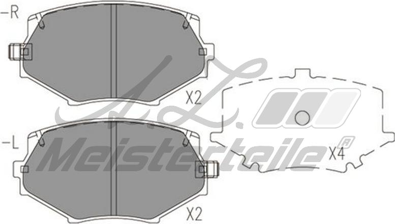 A.Z. Meisterteile AZMT-44-022-1612 - Комплект спирачно феродо, дискови спирачки vvparts.bg