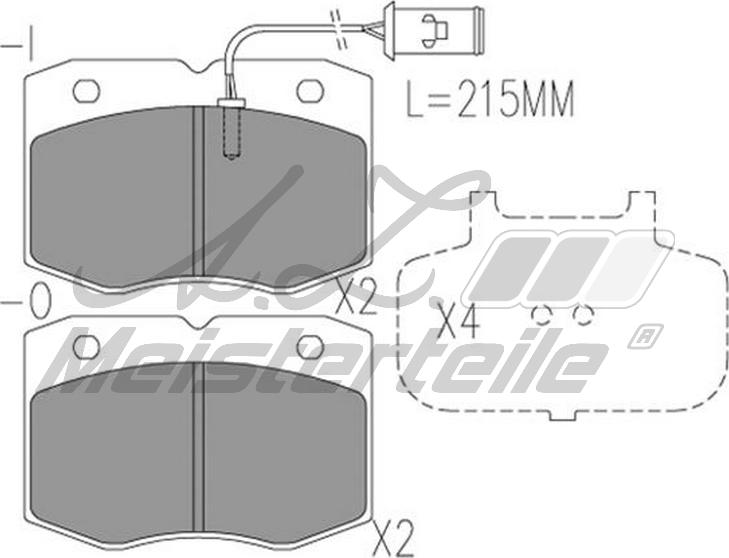 A.Z. Meisterteile AZMT-44-022-1685 - Комплект спирачно феродо, дискови спирачки vvparts.bg