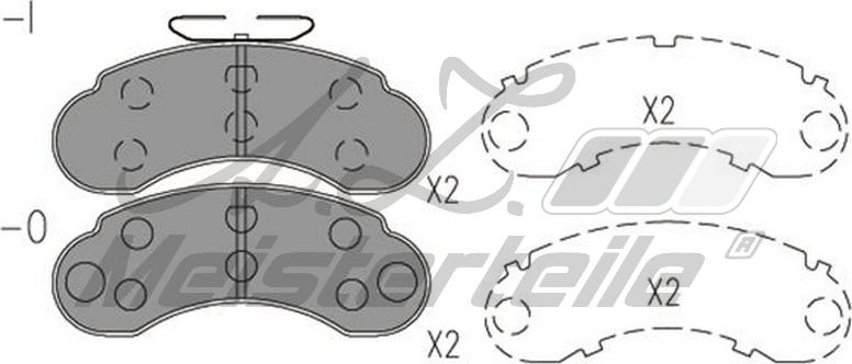 A.Z. Meisterteile AZMT-44-022-1622 - Комплект спирачно феродо, дискови спирачки vvparts.bg