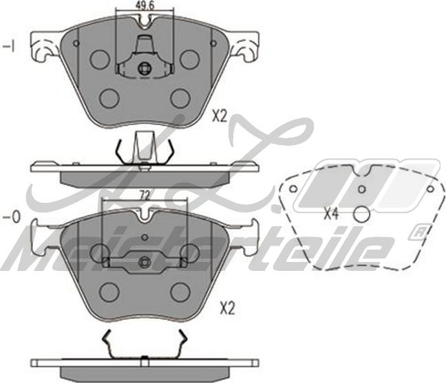 A.Z. Meisterteile AZMT-44-022-1670 - Комплект спирачно феродо, дискови спирачки vvparts.bg