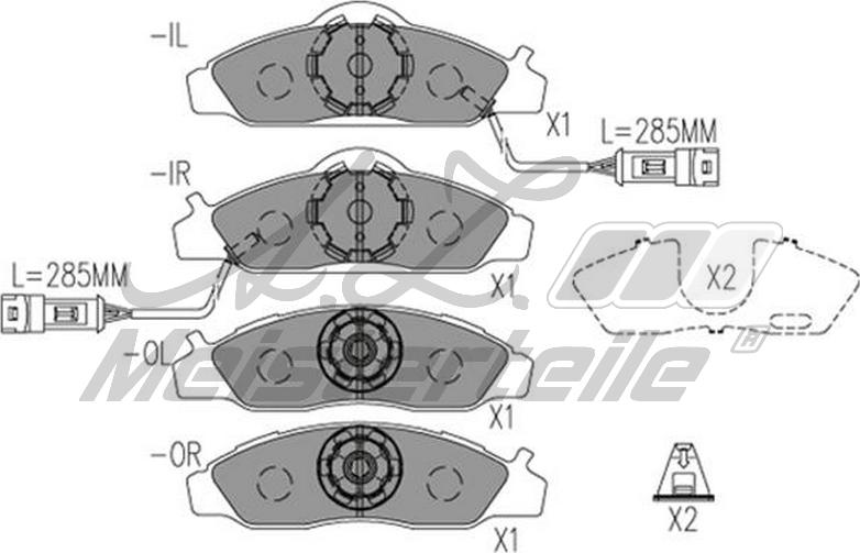 A.Z. Meisterteile AZMT-44-022-1671 - Комплект спирачно феродо, дискови спирачки vvparts.bg