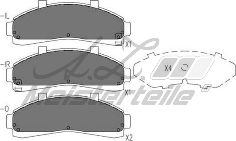 A.Z. Meisterteile AZMT-44-022-1677 - Комплект спирачно феродо, дискови спирачки vvparts.bg