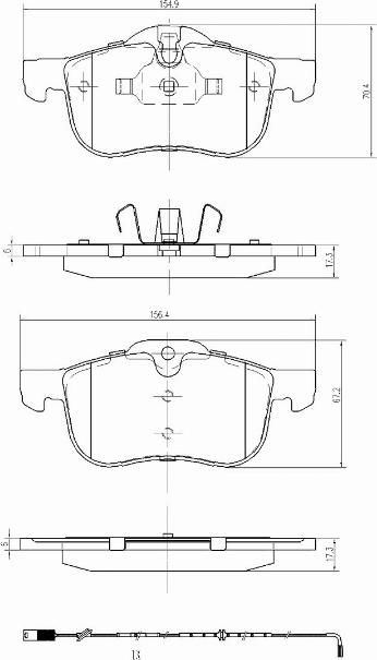 A.Z. Meisterteile AZMT-44-022-1067 - Комплект спирачно феродо, дискови спирачки vvparts.bg