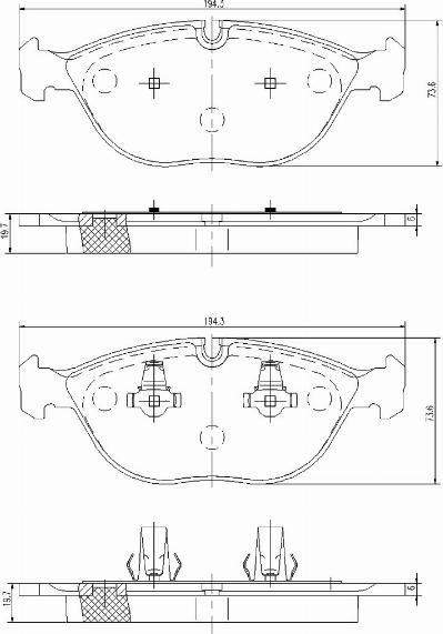 A.Z. Meisterteile AZMT-44-022-1000 - Комплект спирачно феродо, дискови спирачки vvparts.bg