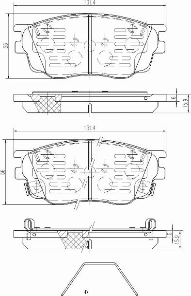 A.Z. Meisterteile AZMT-44-022-1198 - Комплект спирачно феродо, дискови спирачки vvparts.bg