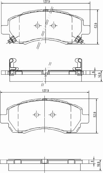 A.Z. Meisterteile AZMT-44-022-1165 - Комплект спирачно феродо, дискови спирачки vvparts.bg